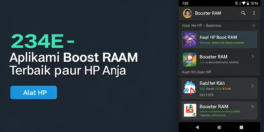 Antarmuka aplikasi 234E yang sederhana dan fungsional untuk Booster RAM.