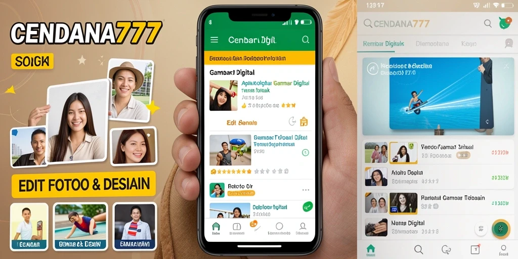 Antarmuka intuitif aplikasi CENDANA777 untuk pengeditan gambar digital.