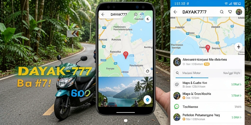 Antarmuka aplikasi DAYAK777 untuk Navigasi Motor yang intuitif.