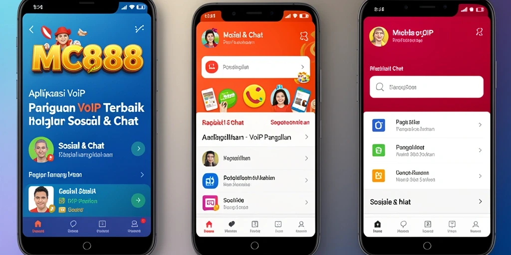 Tampilan antarmuka aplikasi MC888 dengan fitur VoIP Panggilan.