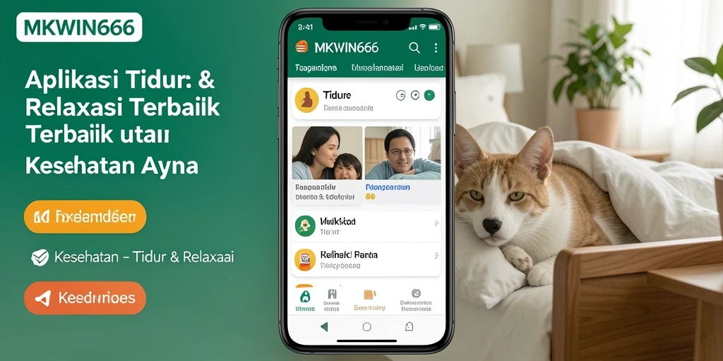 Tampilan antarmuka aplikasi MKWIN666 dengan fitur Tidur & Relaksasi.