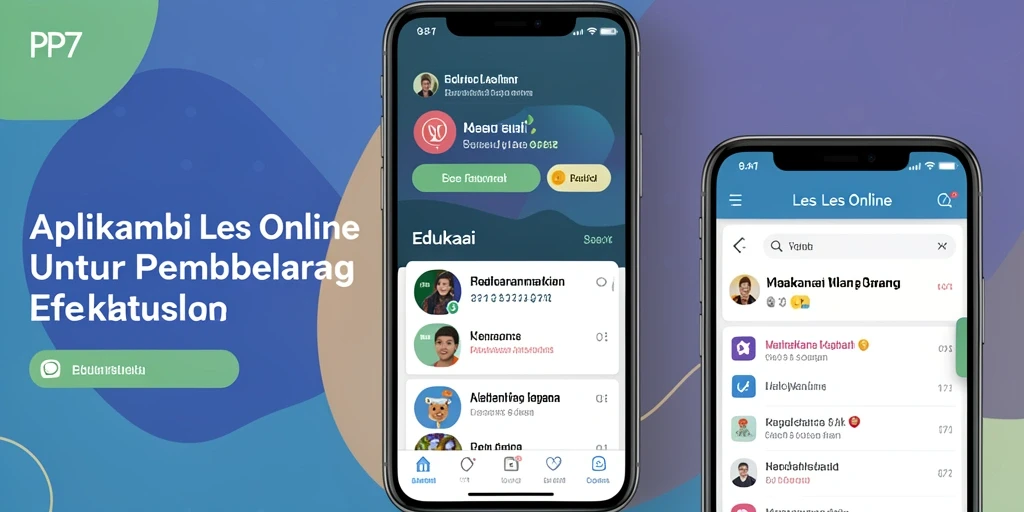 Tampilan antarmuka PP7 yang intuitif untuk Les Online.
