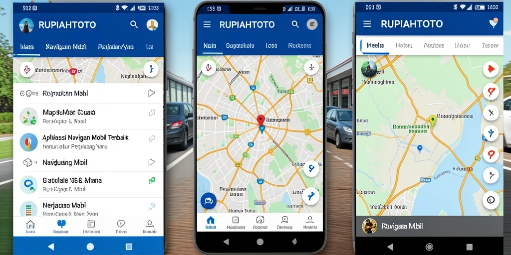 Tampilan antarmuka RUPIAHTOTO dengan fitur Navigasi Mobil yang interaktif.